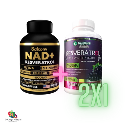 COMBO RESVERATROL NAD+ Y RED PLUS - 2X1 💪🧠💪